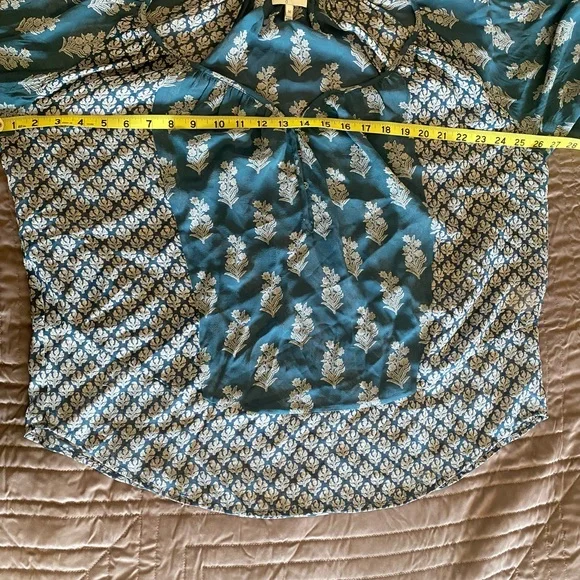 Joie Elegant Silk Blue Floral Women's Top M - Picture 7 of 10